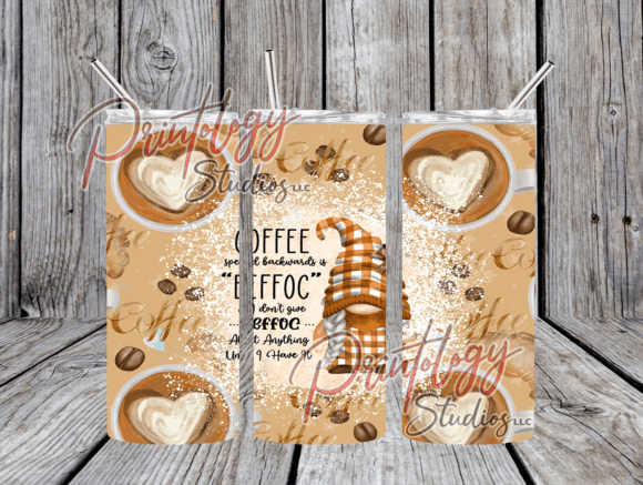 Coffee Spelled Backwards Tumbler Wrap: A Design Asset for Crafters