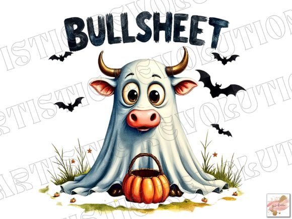 Cute Halloween Ghost Cow PNG: Elevate Your Spooky Designs