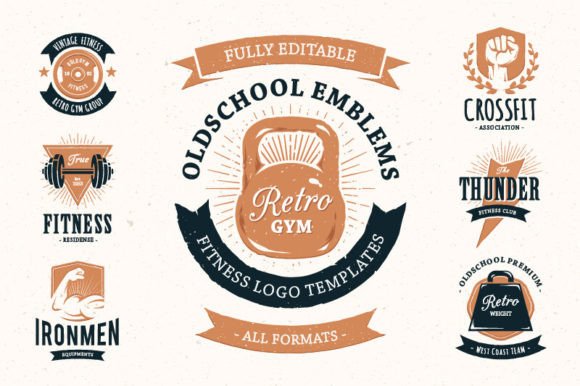 Retro Gym Logo Templates: Vintage Fitness Branding