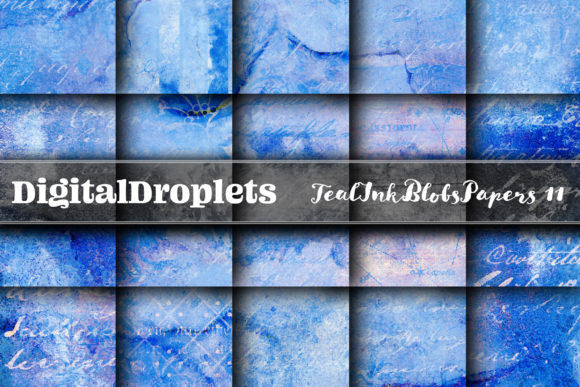 Teal Ink Blobs Vol. 11: Crafting Atmosphere with Texture