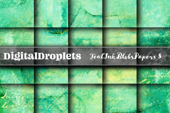 Teal Ink Blobs Vol. 8: A Deep Dive into This Artistic Paper Set