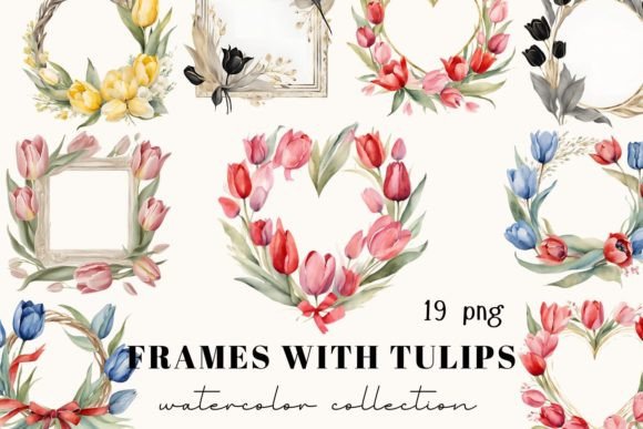 Watercolor Frames with Tulips: A Designer's Guide to Springtime Charm